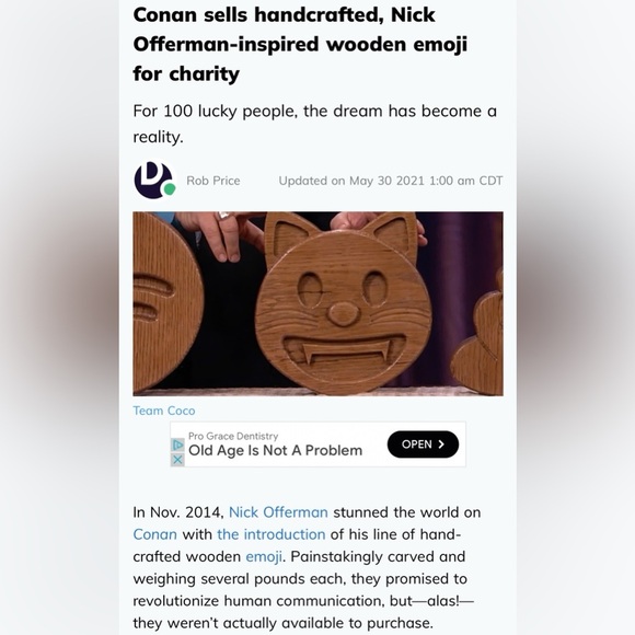 Nick Offerman Celebrity Wooden Cat Emoji Limited Edition as seen on Conan - Picture 3 of 16